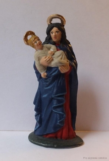 Panna Maria s Dítětem (cínová soška) 6,5 cm