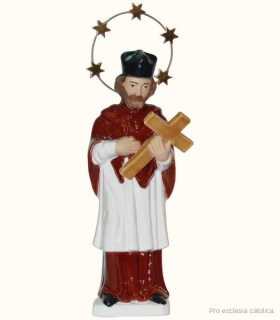 Svatý Jan Nepomucký (porcelánová socha) 21 cm