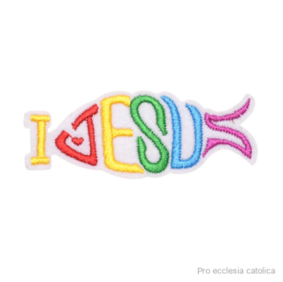 Nažehlovačka - barevná ryba I Love Jesus