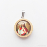 Dřevěný medailonek (Srdce Ježíšovo)