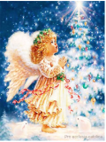 Andělíček vánoční - diamantové malování (15x20cm)