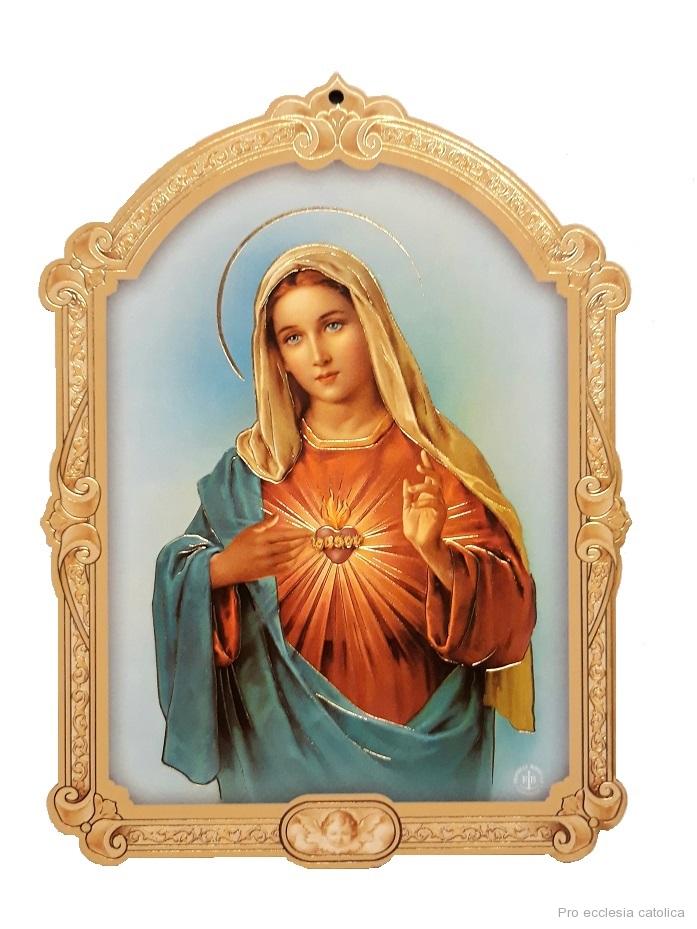Srdce Panny Marie na dřevěné destičce (malá)