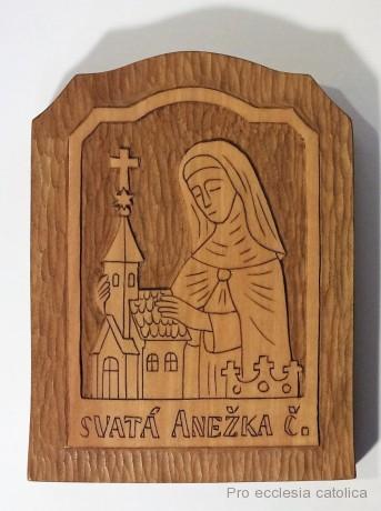 Svatá Anežka Česká (dřevokresba)