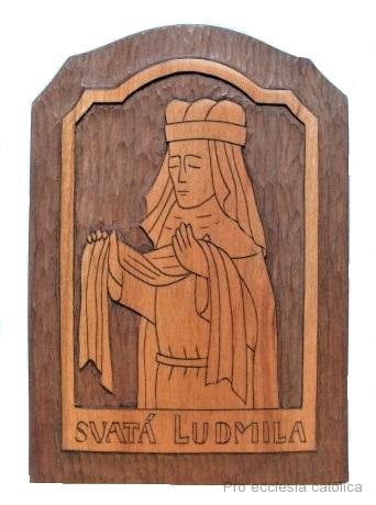 Sv. Ludmila - dřevokresba