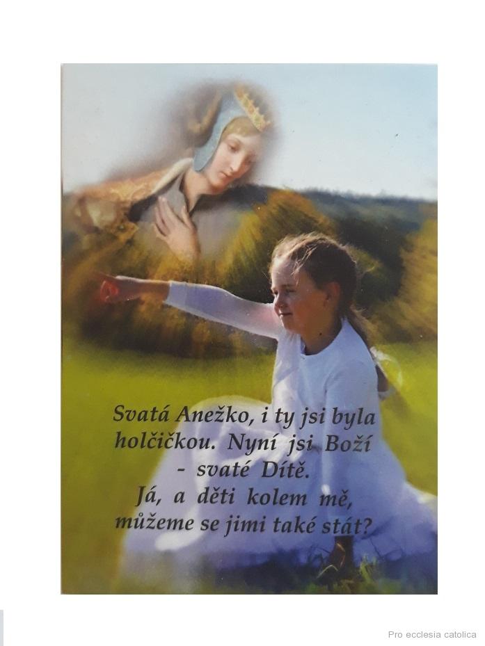 Svatá Anežka (papírový obrázek s modlitbou))