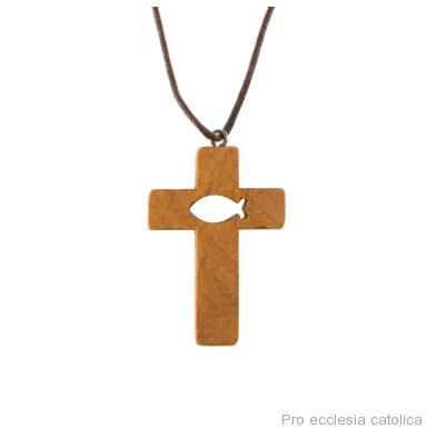 Dřevěný křížek na krk