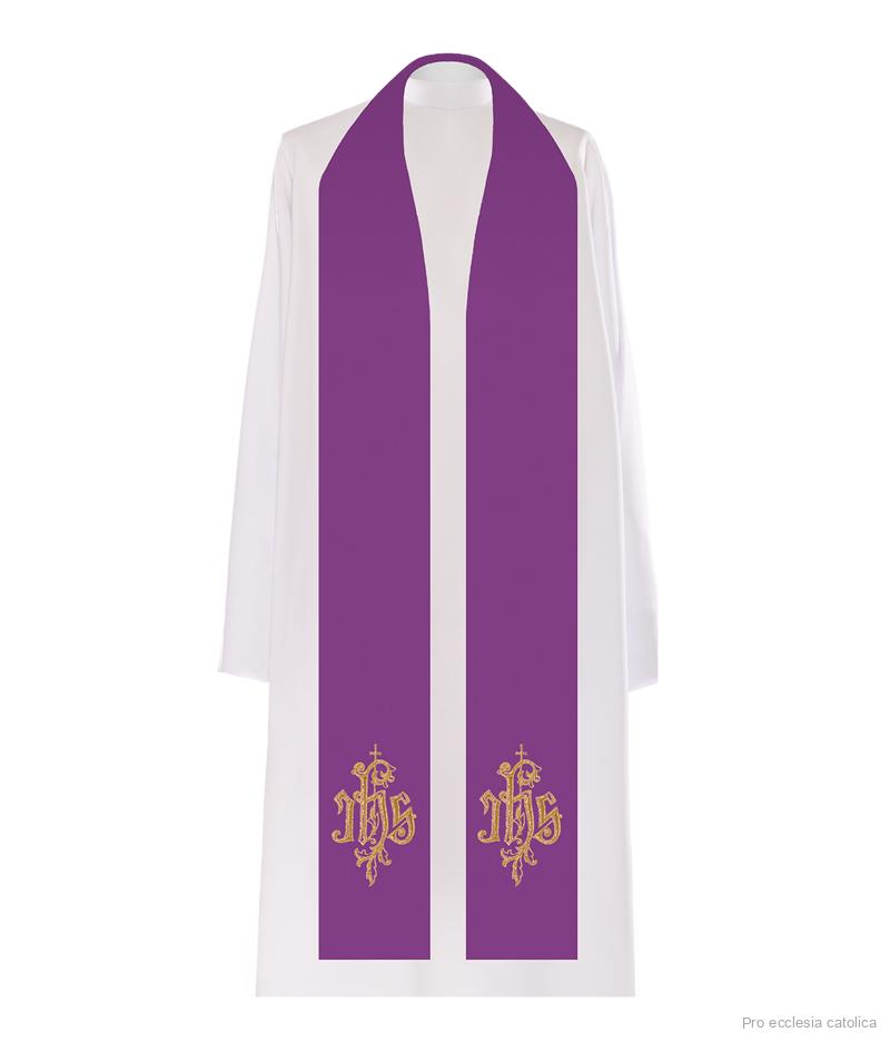 Štola kněžská, vyšívaná (fialová)