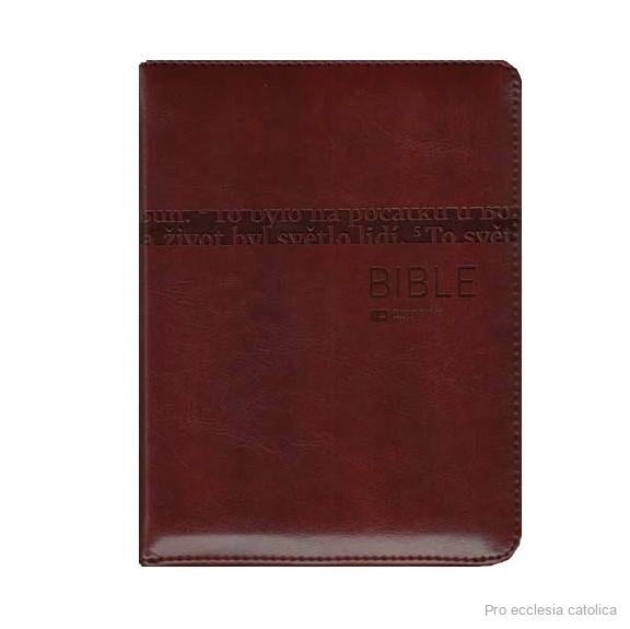 Bible malá, zip, hnědá, výřezy