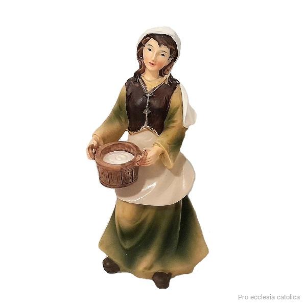 Doplňující postavy do betléma (14 cm) žena s krajáčem mléka