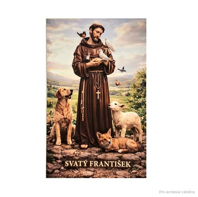 Svatý František (papírový obrázek s modlitbou)
