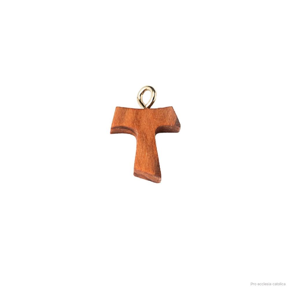 Křížek (olivové dřevo) Tau 1,6 cm se šňůrkou