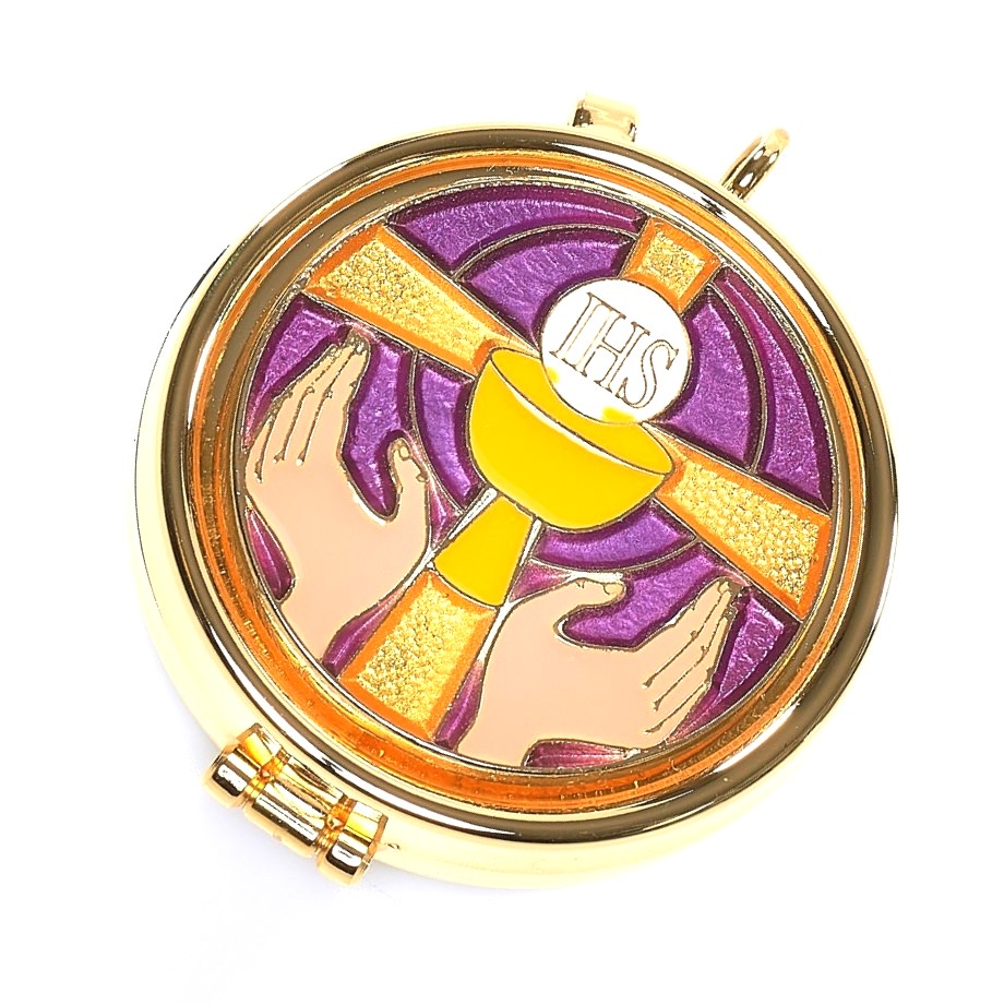 Burza klasická, zlacená - s Eucharistickým motivem (barevná)