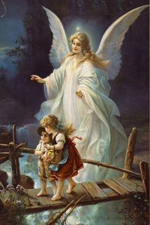Anděl strážný na lávce (obraz na plátně) 40x50 