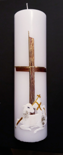 Ozdobná svíce kříž, beránek