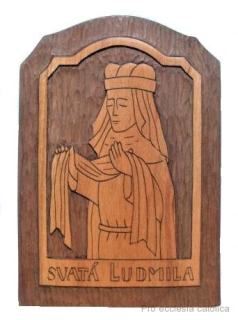 Sv. Ludmila - dřevokresba