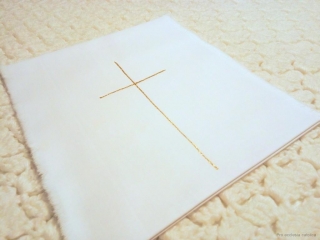 Malovaná křestní rouška pro dospělé "kříž jednoduchý"