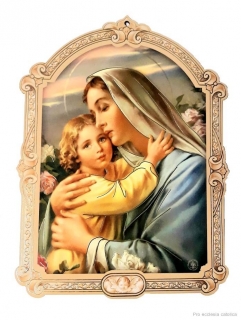 Panna Maria s Ježíškem na dřevěné destičce (velká)