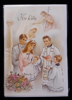 Přání ke křtu tištěné "rodina"