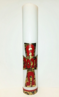 Zdobená svíce s letopočtem - 70 x 400 mm