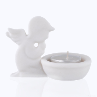 Svícínek na čajovou svíčku s andělem (alabastrový)
