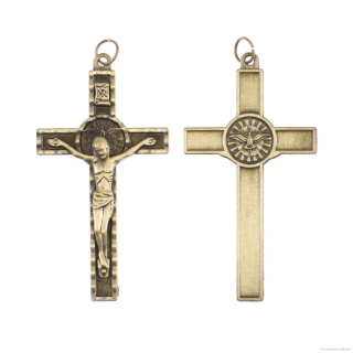 Kovový křížek s Duchem svatým (zlatý s patinou) 7,3 cm