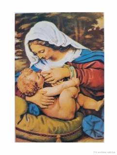 Panna Maria kojící (papírový obrázek)