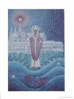 Svatý Vojtěch (papírový obrázek s modlitbou)