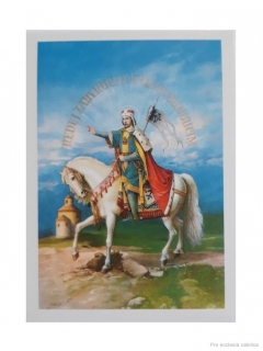 Svatý Václav (papírový obrázek s modlitbou)