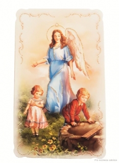 Anděl strážný (papírový zdobený obrázek) 