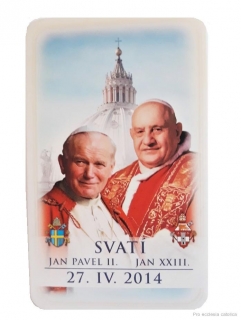Svatý Jan XXIII. a Jan Pavel II. (papírový obrázek)