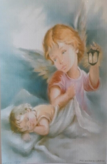Anděl strážný (papírový obrázek) 