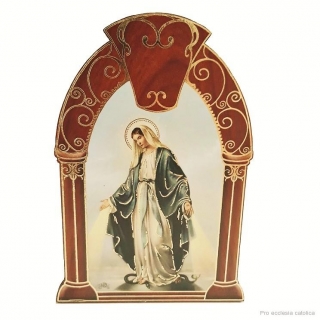 Panna Maria Neposkvrněné početí na dřevěné destičce se stojánkem