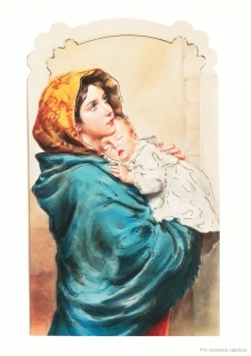 Madona s dítětem (papírový obrázek zdobený)