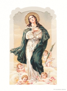 Panna Maria Nanebevzatá (papírový obrázek ozdobný)