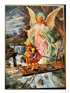 Anděl strážný (na dřevěné destičce) 