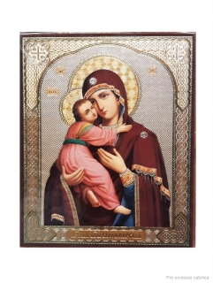 Madona s Ježíškem  (ikona na dřevěné destičce)