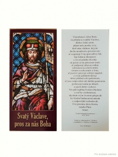 Svatý Václav (záložka s modlitbou)