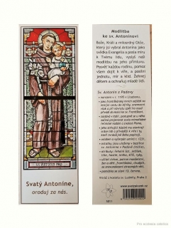 Svatý Antonín (záložka s modlitbou)
