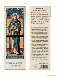 Svatý Dominik (záložka s modlitbou)