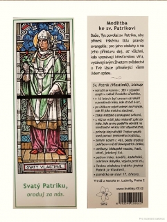 Svatý Patrik (záložka s modlitbou)