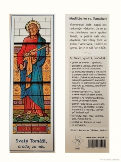 Svatý Tomáš (záložka s modlitbou)
