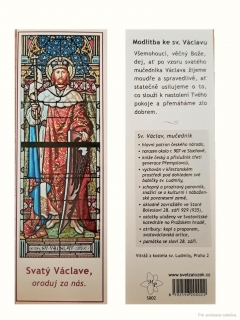 Svatý Václav (záložka s modlitbou)