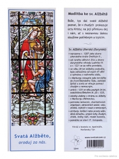 Sv. Alžběta (záložka s modlitbou)