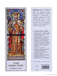 Svatá Anežka Česká (záložka s modlitbou)