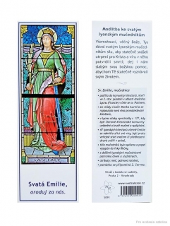 Svatá Emílie (záložka s modlitbou)