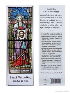 Svatá Veronika (záložka s modlitbou)