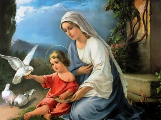 Panna Maria s Ježíškem - plakát 30 x 40 cm