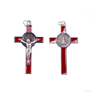 Benediktinský křížek (5,5 cm) červený