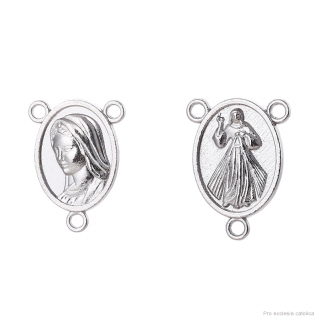 Středová medailka růžence - Boží Milosrdenství a Panna Maria (stříbrná)