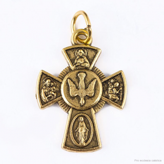 Křížek (bižuterie) 2,5 cm medailkový (stříbrný, zlatý) 